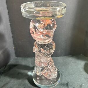 Pink crystal  Skull Candle Holder 9”